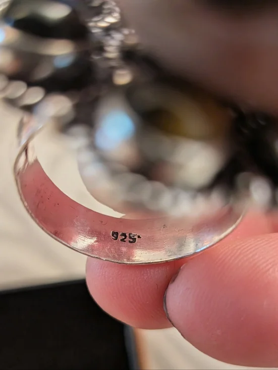 Flower Shaped Multi-Gemstone Chakra Sterling Silver Ring - Size 8 - Picture 4 of 5